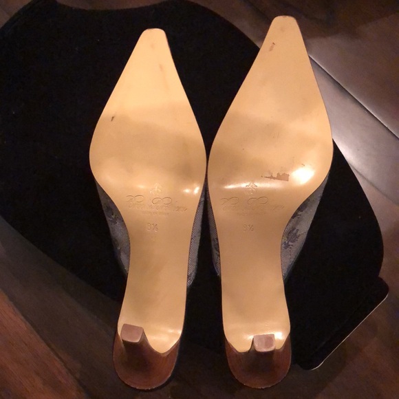 🔆 Brooks Brother’s fabric leather trim wood heel slides - Picture 7 of 11